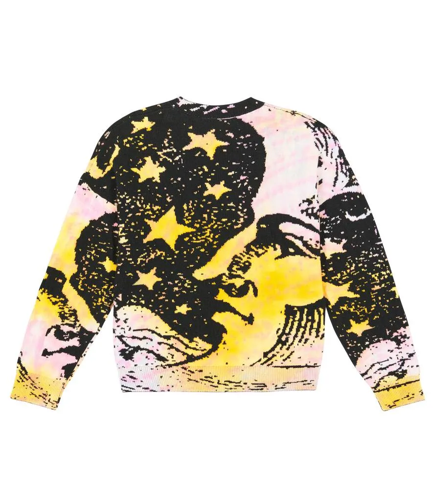 Amiri Cotton Cashmere Intarsia Sweater, Multicolor