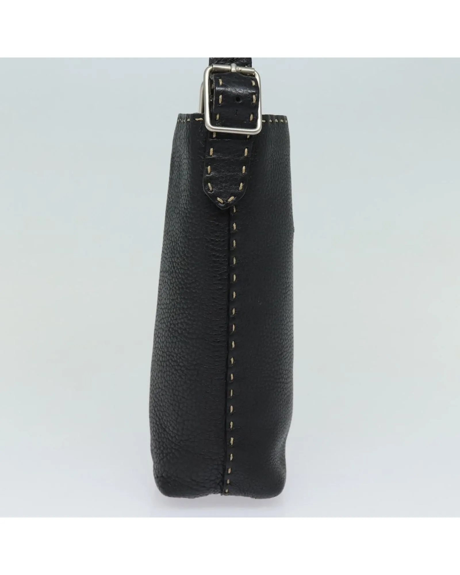 Black Leather Shoulder Bag by Fendi