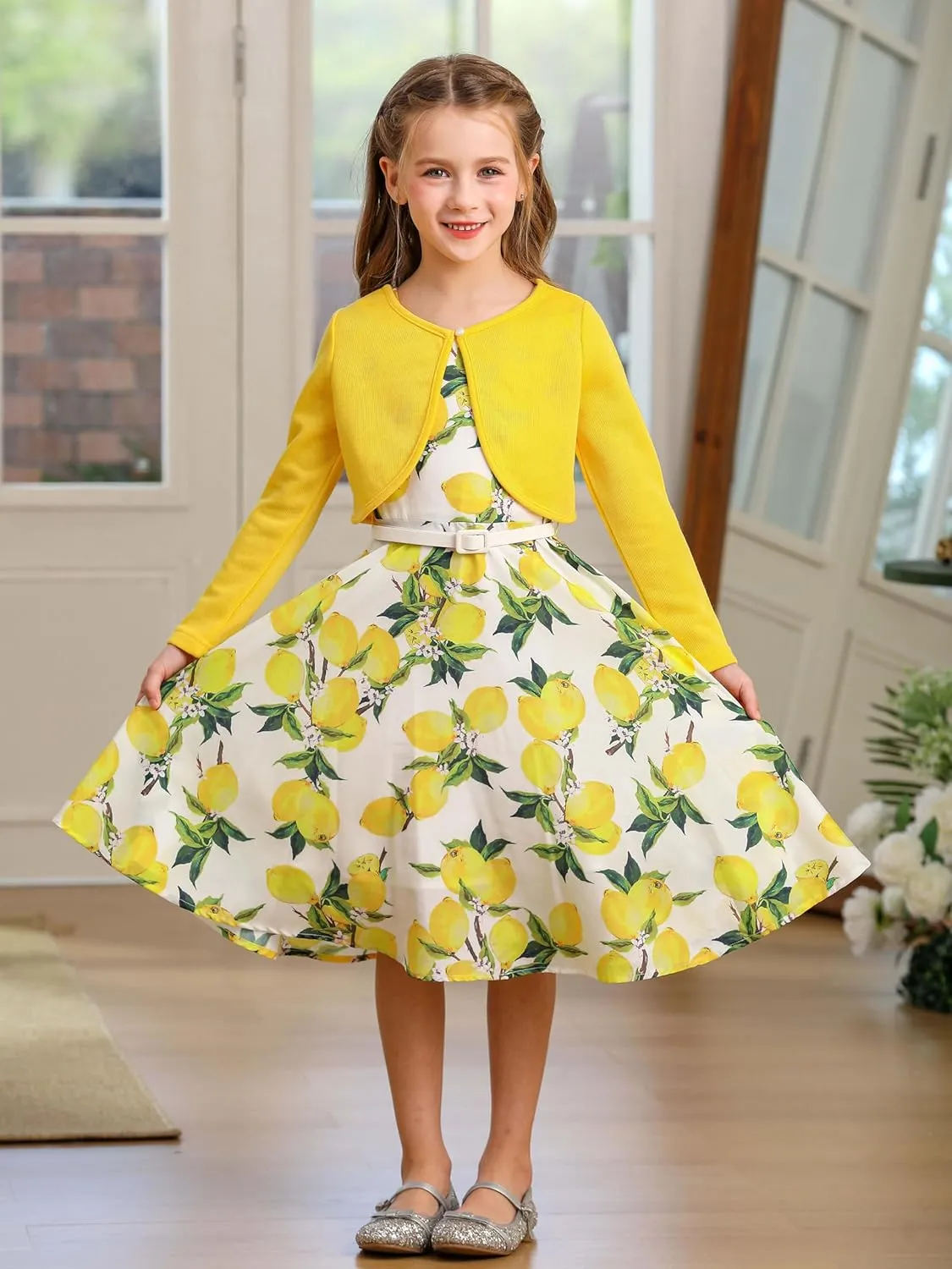 Bonny Billy Girls Classy Vintage Floral Swing Kids Party Dresses