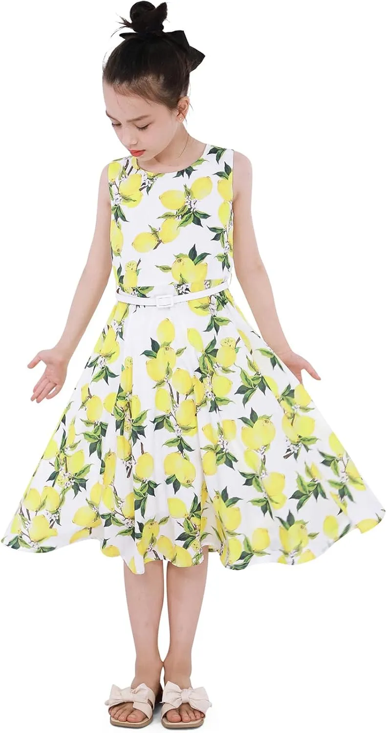 Bonny Billy Girls Classy Vintage Floral Swing Kids Party Dresses