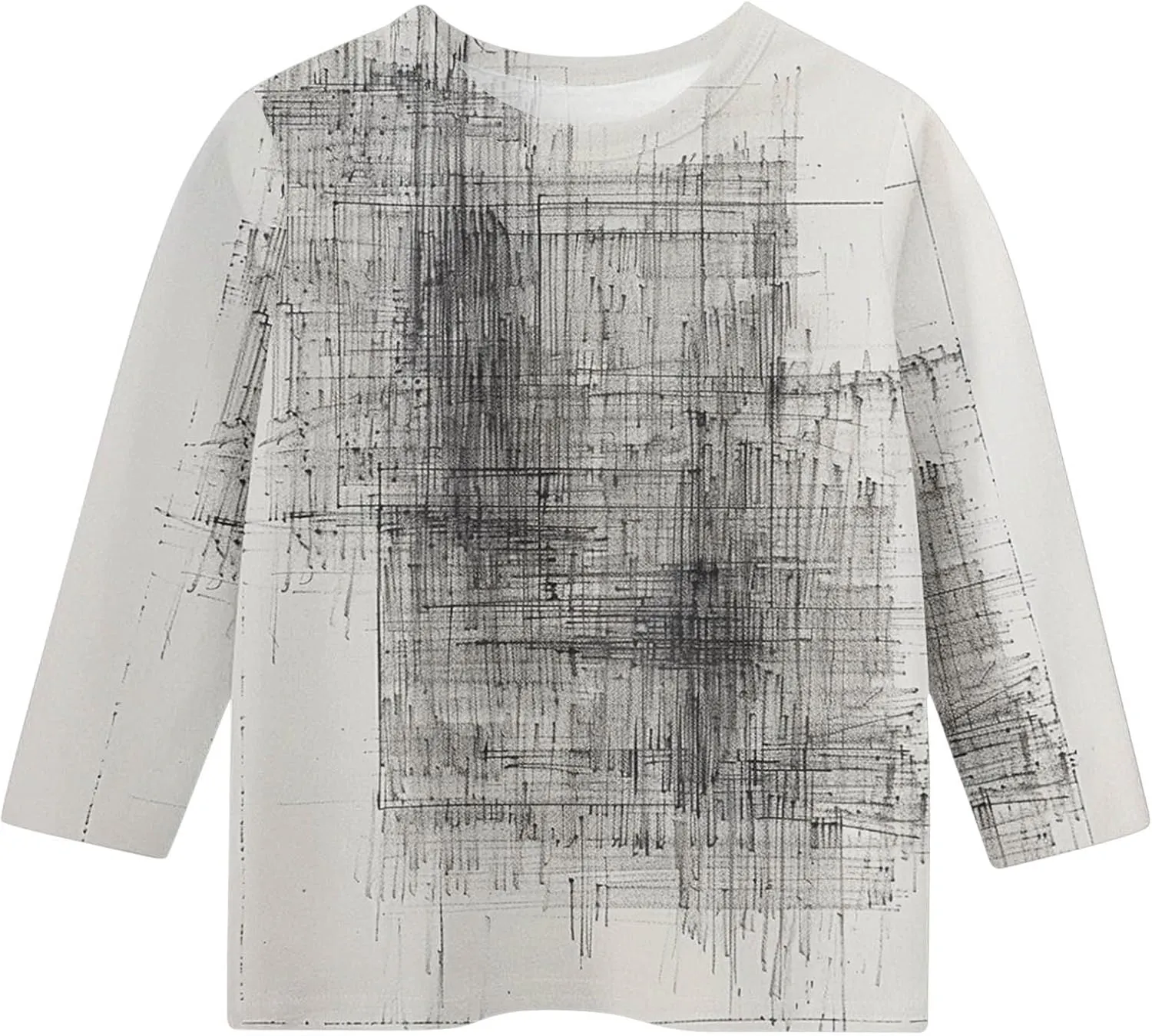 Boys Girls Cute Graffiti Loose 3/4 Sleeve T-Shirts Crewneck Casual Summer Graphic Printed Tee Tops for Kids 3-12 Years