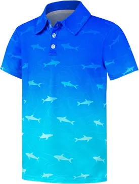 Boys Polo Shirt Golf Short Sleeve Hawaiian School Uniform Shirts for Boys Kids 5-14 Years