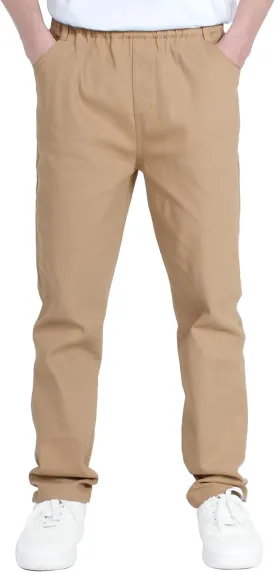 CAMLAKEE Boys' Stretch Pull on Chino Pants Kids School Uniform Yonth Twill Pants