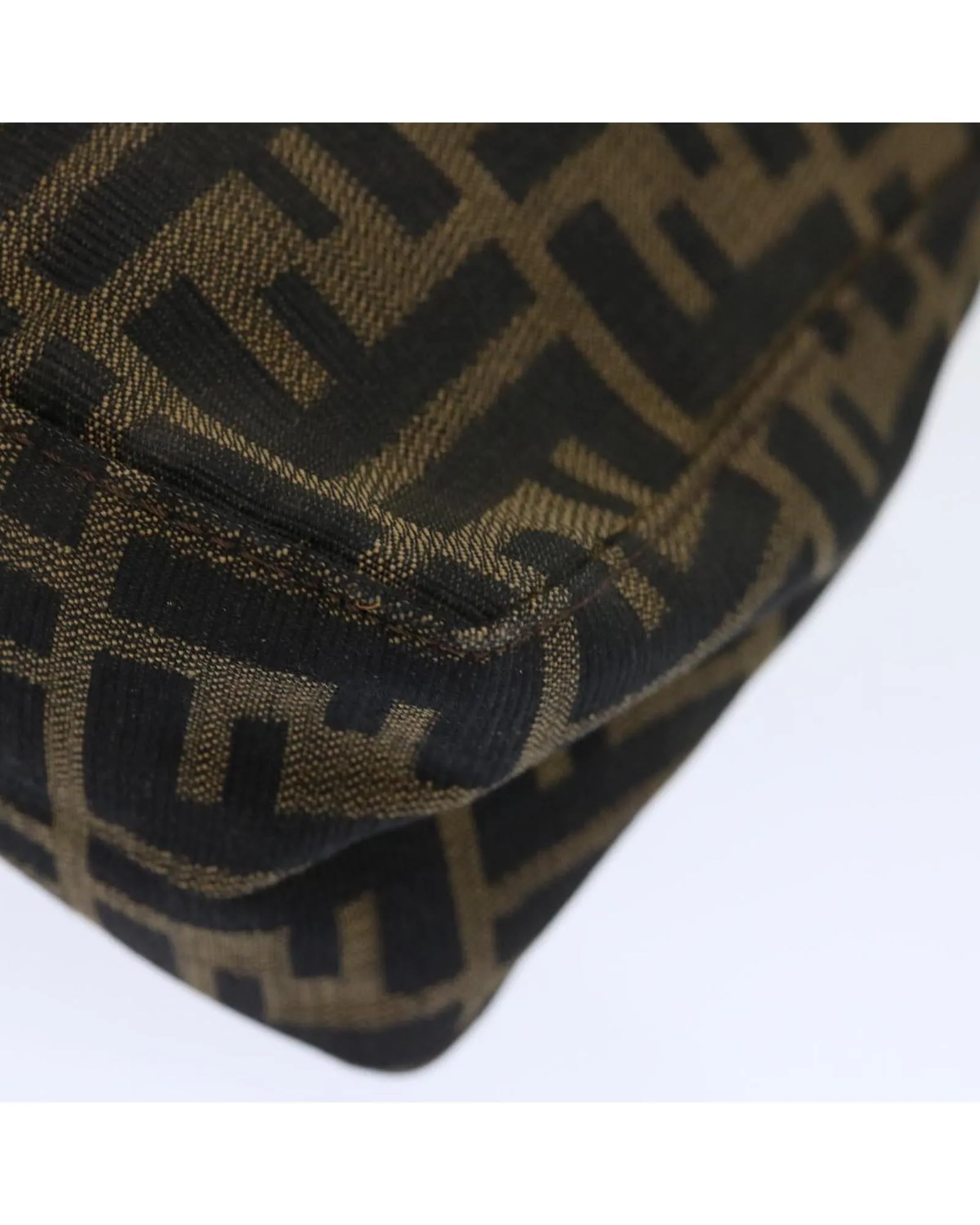 Canvas Brown Hand Bag with Zucca Pattern by Italian Designer