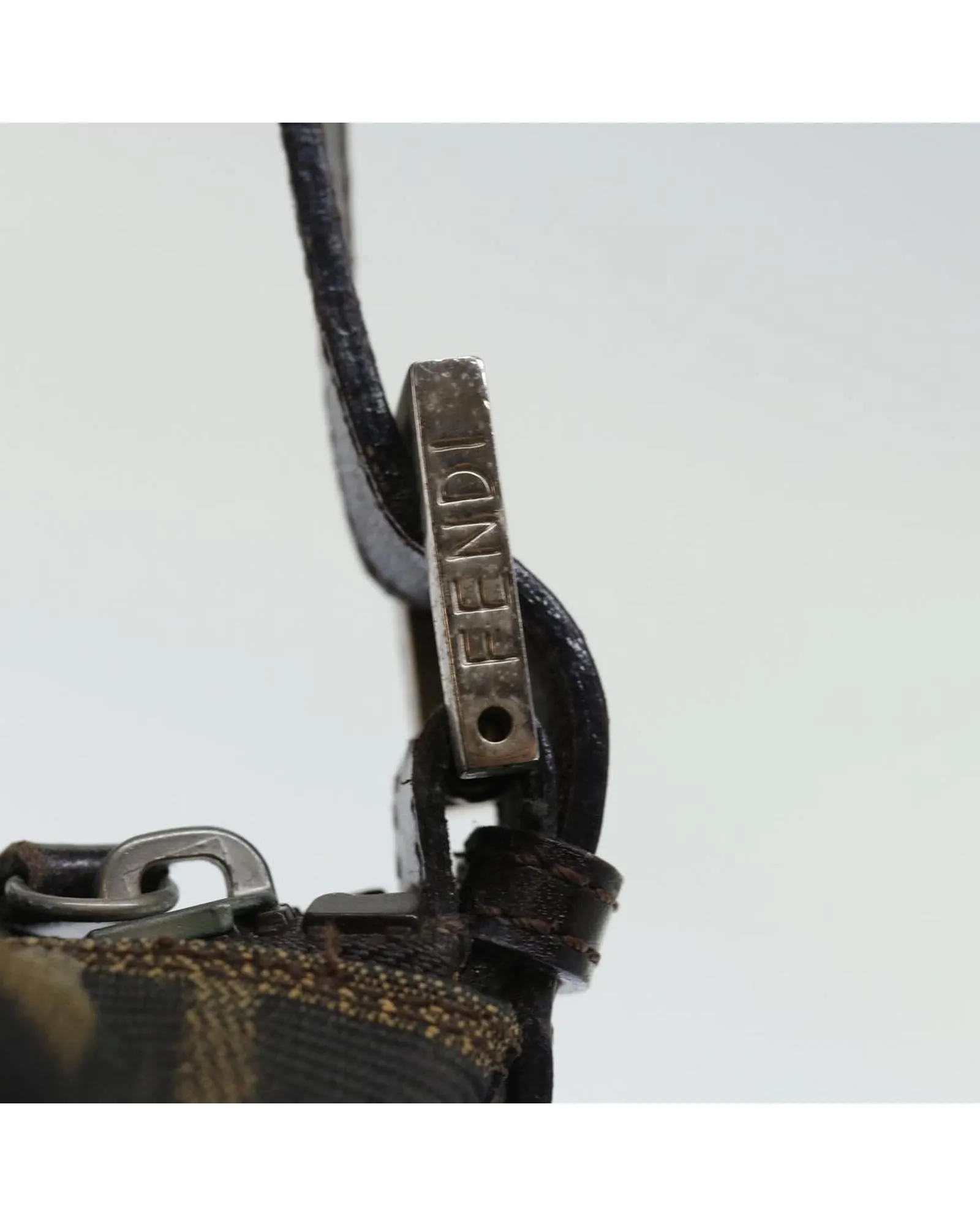 Canvas Brown Hand Bag with Zucca Pattern by Italian Designer
