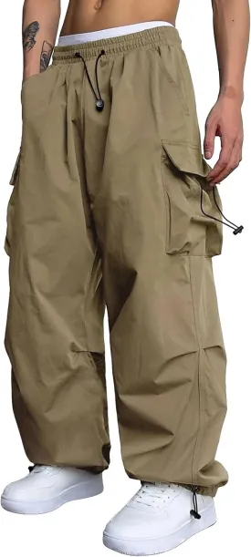 Cargo Pants for Men Baggy, Men's Baggy Cargo Pants Trendy Casual Parachute Pant Loose Fit Harem Joggers with Pockets