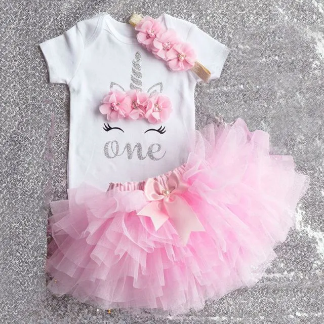 deanwangkt My Little Baby Girl First 1st Birthday Party Dress Cute Pink Tutu Cake Outfits Infant Dresses Baby Girls Baptism Clothes 0-12M