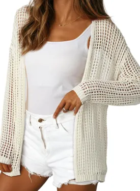 Dokotoo Womens Crochet Cardigan Sweater Boho Cover-ups Oversized Open Front Tunic Summer Outwear