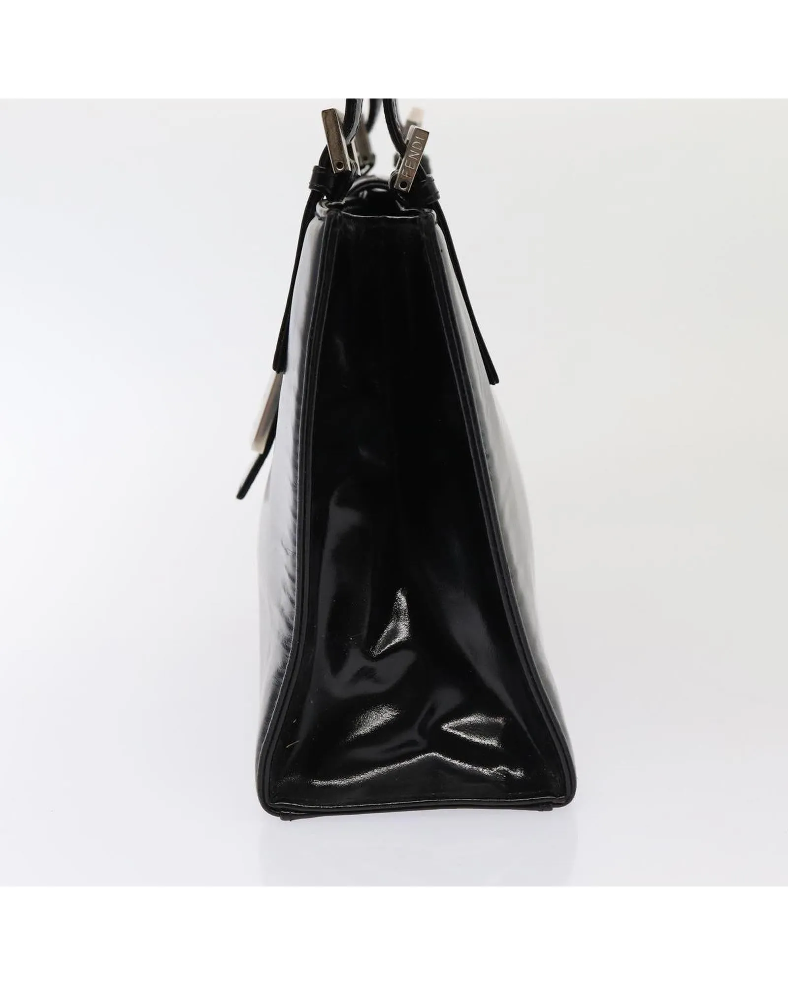 Enamel Black Hand Bag by Fendi