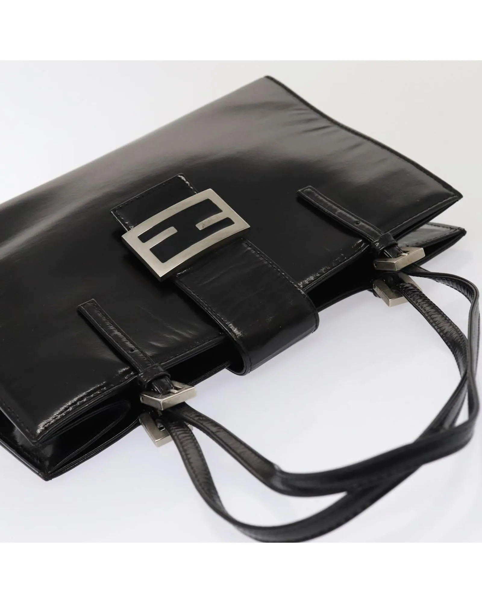 Enamel Black Hand Bag by Fendi