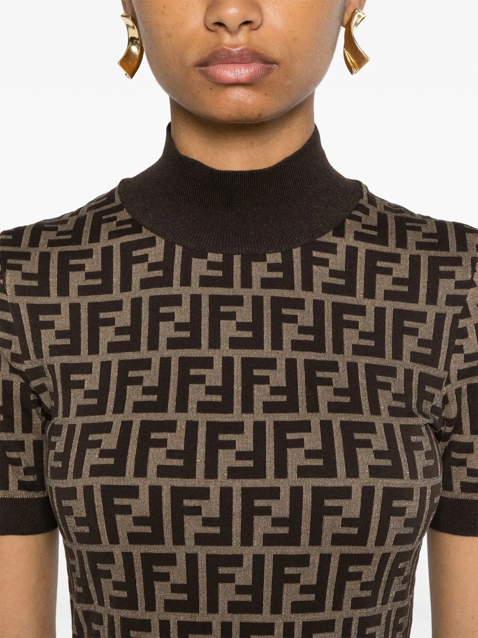 FF-jacquard midi dress