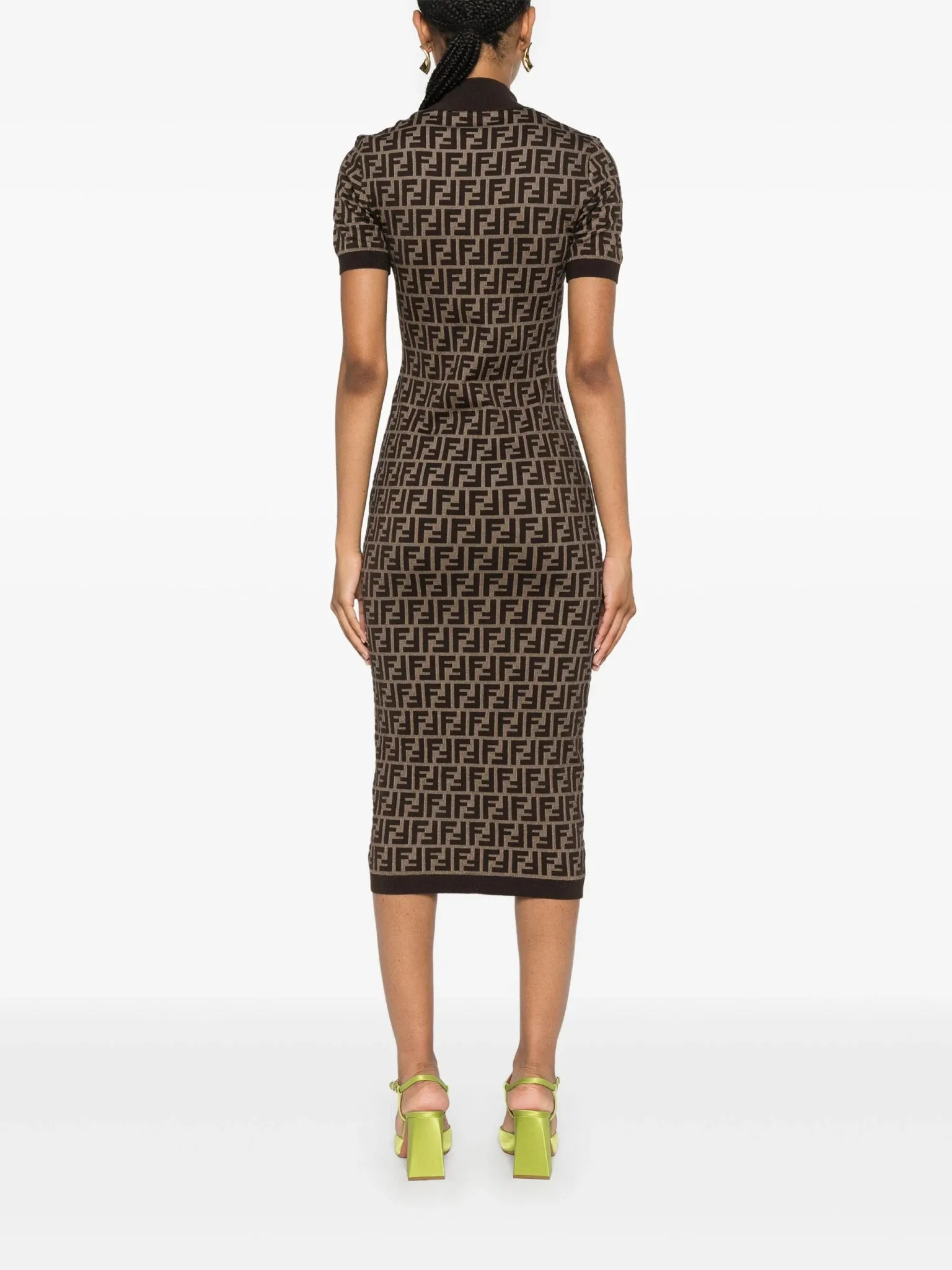 FF-jacquard midi dress