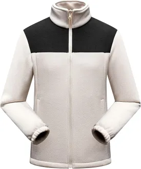 Fleece Jackets for Men Full Zip Lightweight Warm Winter Soft Coats Fashion Color Block Outdoor Hiking Jackets