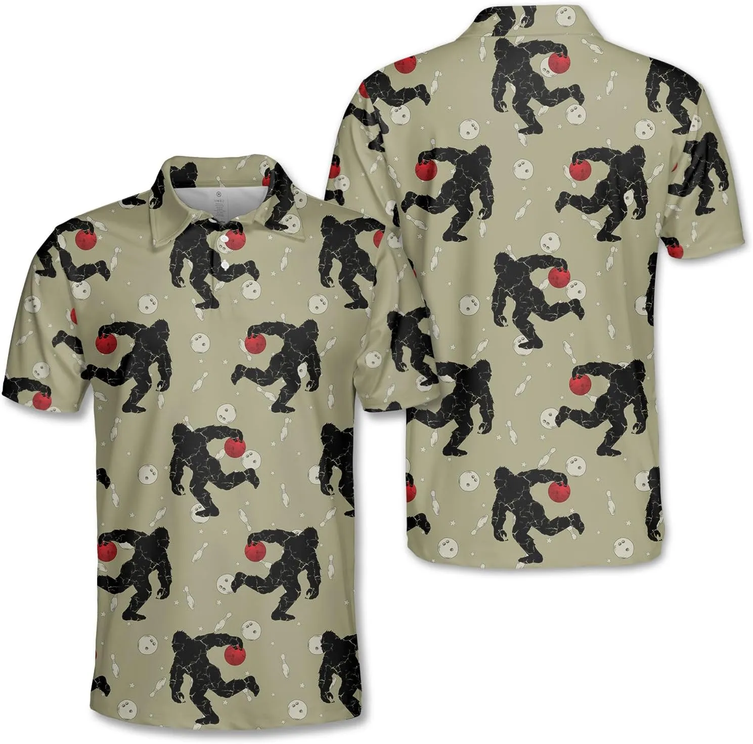 Funny Golf Shirts Skull Hawaiian Polo Shirts for Men, Crazy Golf Shirts for Men Golf Gifts Hawaiian Skull Golf Shirts