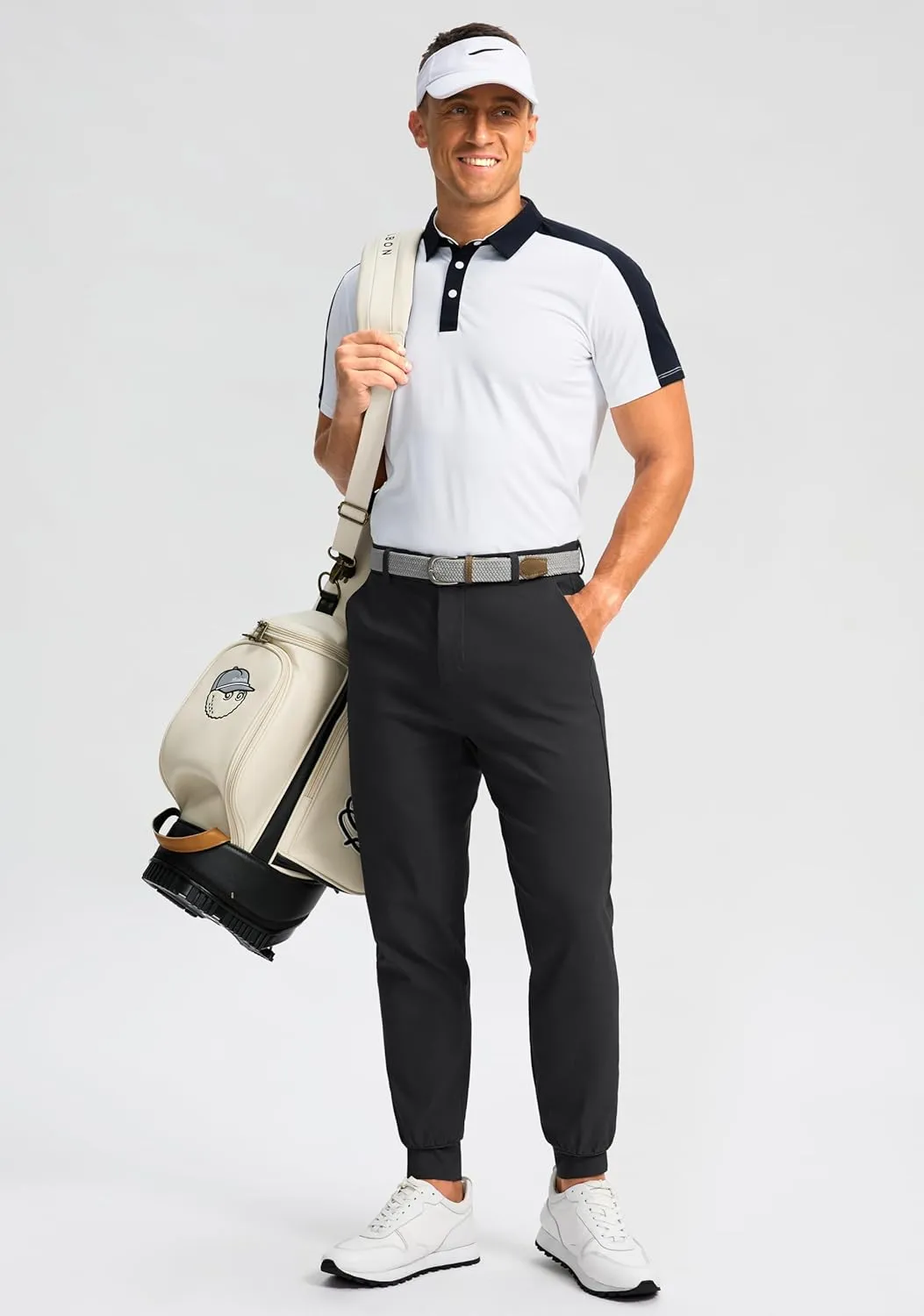 G Gradual Men's Golf Joggers Pants 4 Pockets with Belt Loops 28" Stretch Slim Fit Dress Joggers for Men Casual Travel