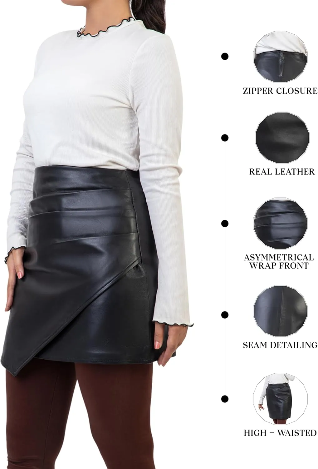 Jild Leather Skirts for Women High Waisted Skirt Mini Skirts for Women