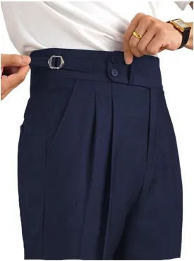 Mens Dress Pants Classic Gurkha Pants Slim Fit Casual Pleated Business Lightweight Trousers