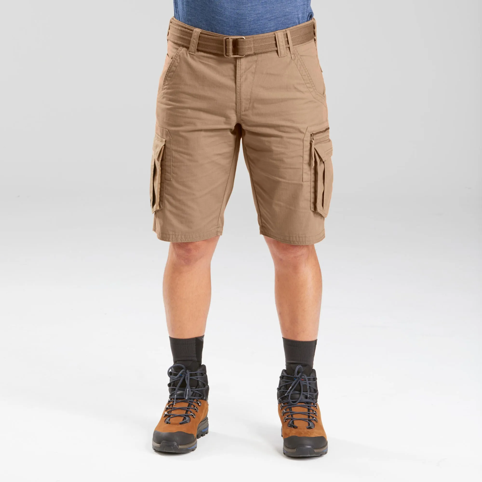 Men's hiking shorts Forclaz Travel 100, brown