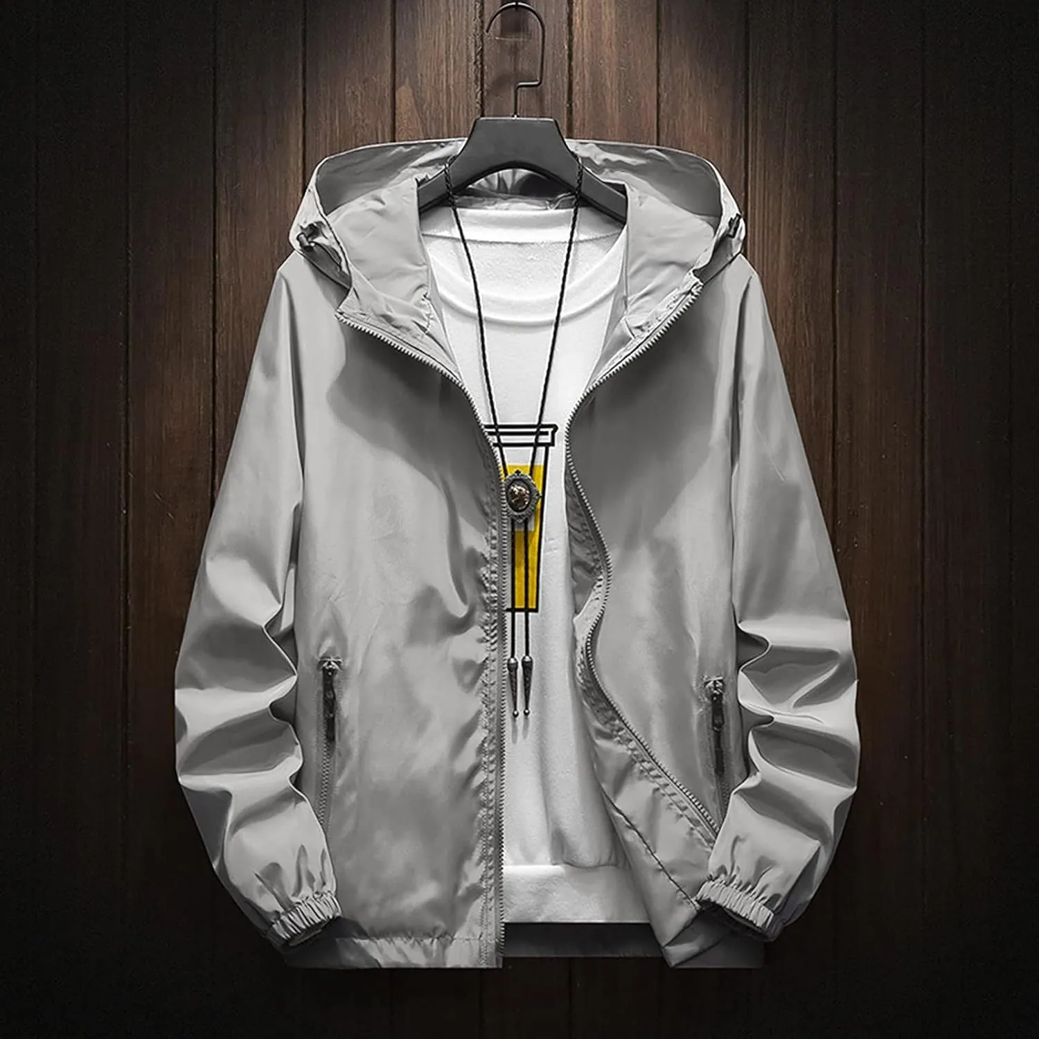 Men's Windbreaker Rain Jacket Lightweight Pullover For Hiking Golf Running Jacket, M-7XL