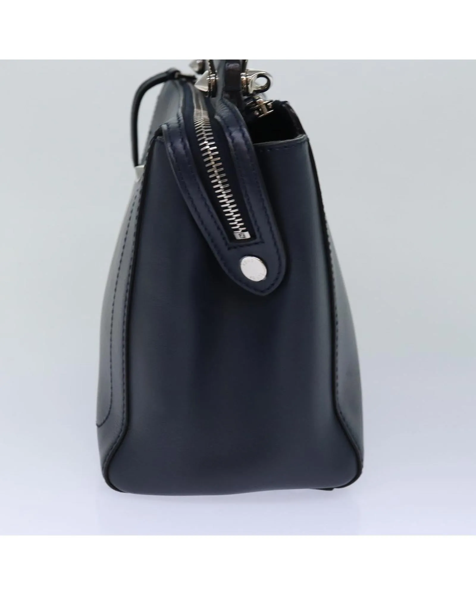 Navy Leather 2-Way Hand Bag by Fendi