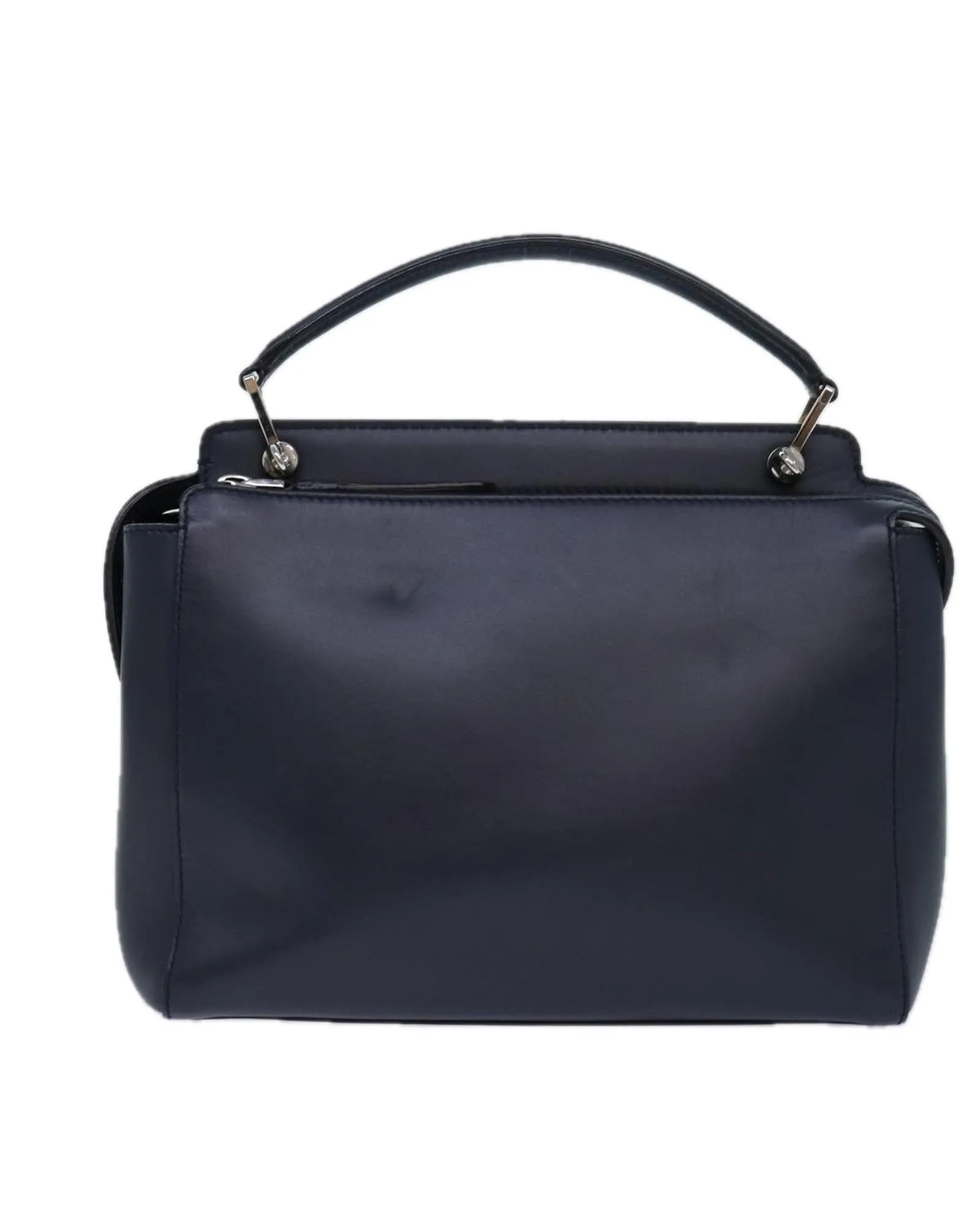 Navy Leather 2-Way Hand Bag by Fendi