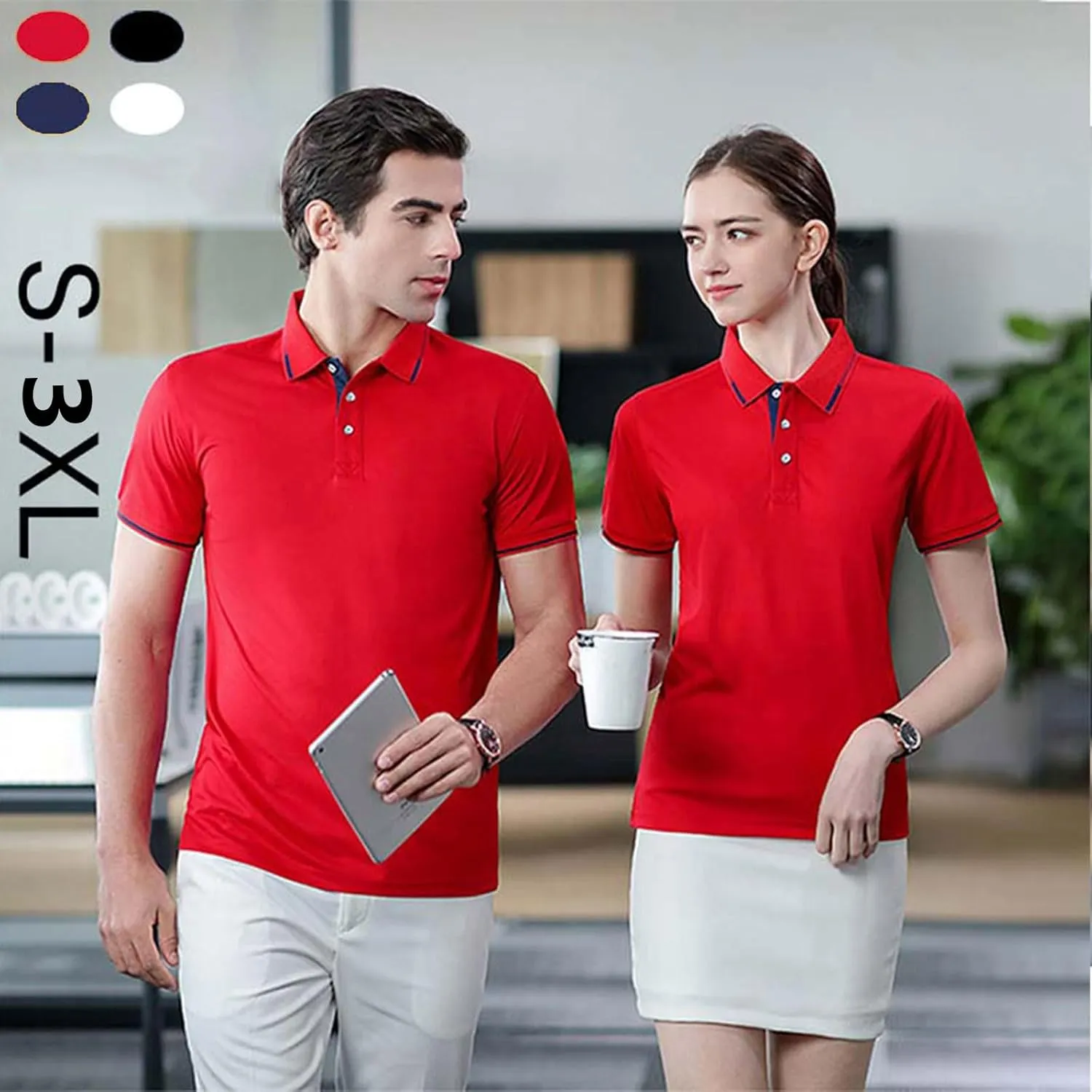 Polo Shirts for Men Moisture Wicking Men's Golf Shirts Casual Dry Fit Sleeve Short Polo Shirts