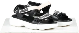 Prada Black Cloudbust Velcro Logo Sandals UK 6 EU 39 👠