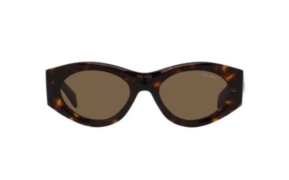 Prada Catwalk Oval Non-Polarized Sunglasses - Tortoise/Dark Brown