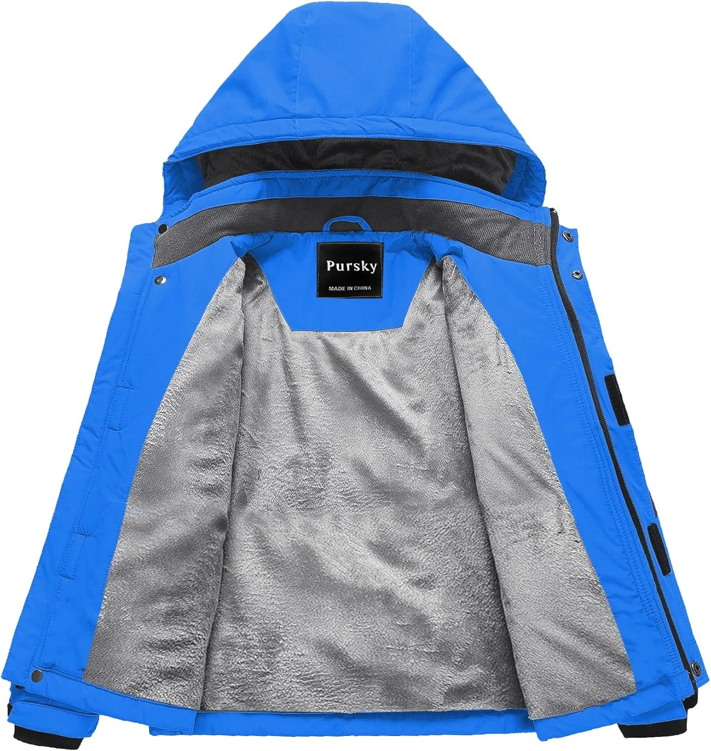 Pursky Boy's Waterproof Ski Jacket Kids Winter Snow Coats Fleece Raincoats Parka