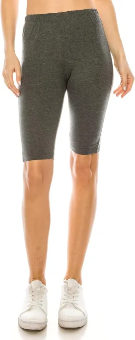 RENESEILLE Women's Active Biker Shorts  High Waist 10" Inseam Athletic Workout Gym Sports Yoga Running Bike Pants