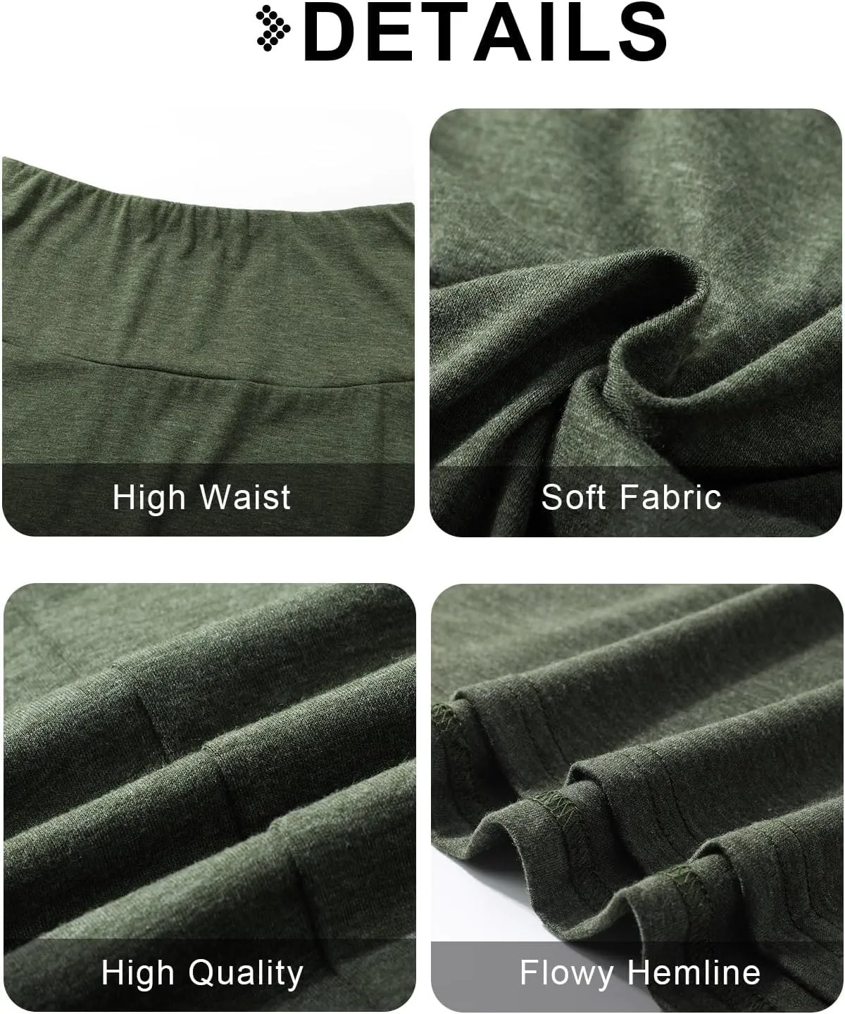 SEAFORM Women's Casual Mid Long Skirts Stretchy Ultra-Soft Flowy Maxi Formal Skirts High Waist Lounge Skirts for Women