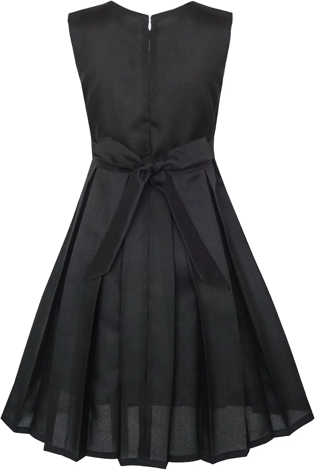 Sunny Fashion Girls Dress Color Block Contrast Bow Tie Everyday Party Size 4-14