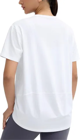 THE GYM PEOPLE Women's Loose Fit Workout T-Shirts V Neck Short Sleeve Running Yoga Lounge Tee Tops