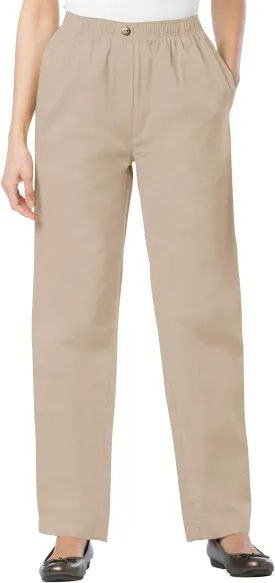 Woman Within Plus Size 7-Day Straight-Leg Elastic-Waist Denim Jean (Petite & Tall Available)