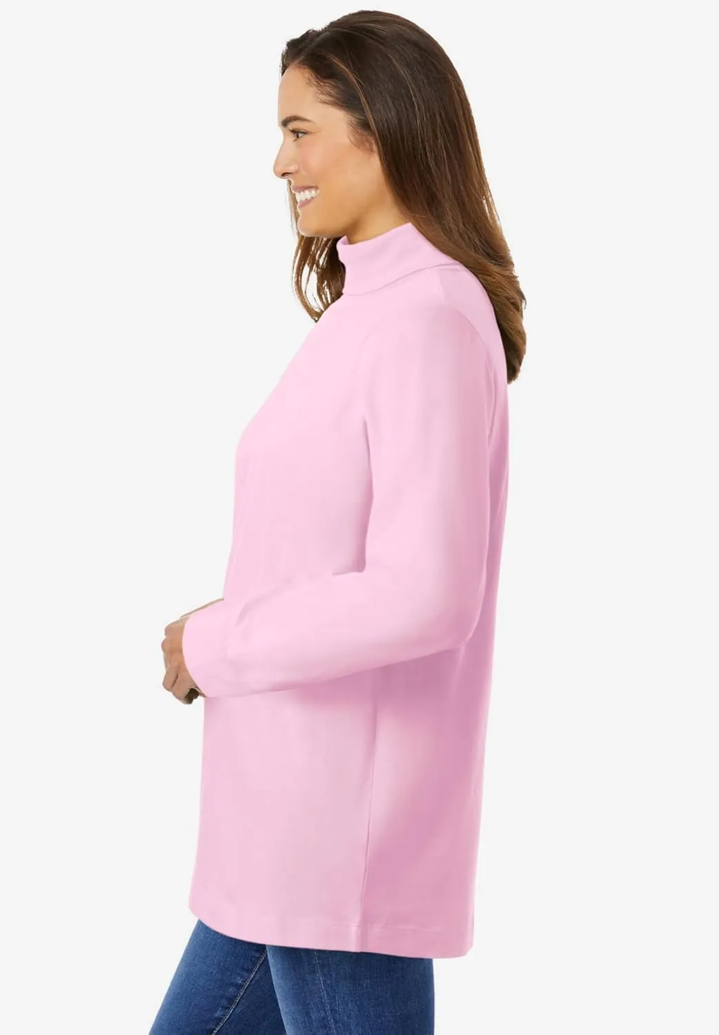 Woman Within Plus Size Perfect Long-Sleeve Turtleneck Tee (Petite Available)