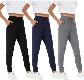 Womens Joggers with Pockets & Drawstring-Sweatpants for Women Workout Running Yoga Lounge Pants