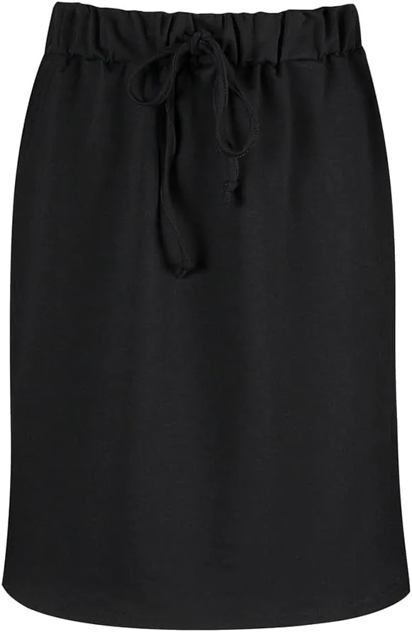 Womens Skirts Knee Length Pencil Skirts Elastic Midi Bodycon Solid Drawstring Daily Dresses
