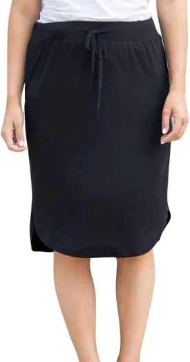 Womens Skirts Knee Length Pencil Skirts Elastic Midi Bodycon Solid Drawstring Daily Dresses