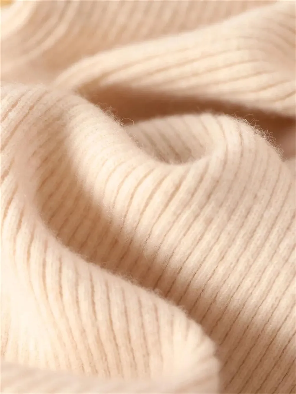 Women's Wool Wide Leg Pants Wool Knitted Trousers Casual Soft Warm Pants Straight Loose Trousers