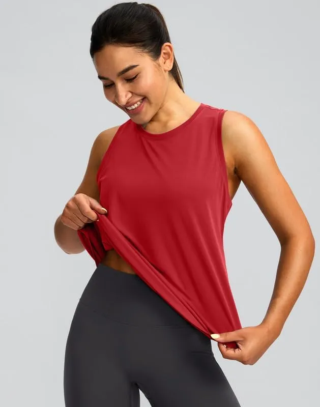 Women's Workout Tops Racerback Athletic Tank Tops Sleeveless Loose Fit Yoga Running Gym Shirts for Women