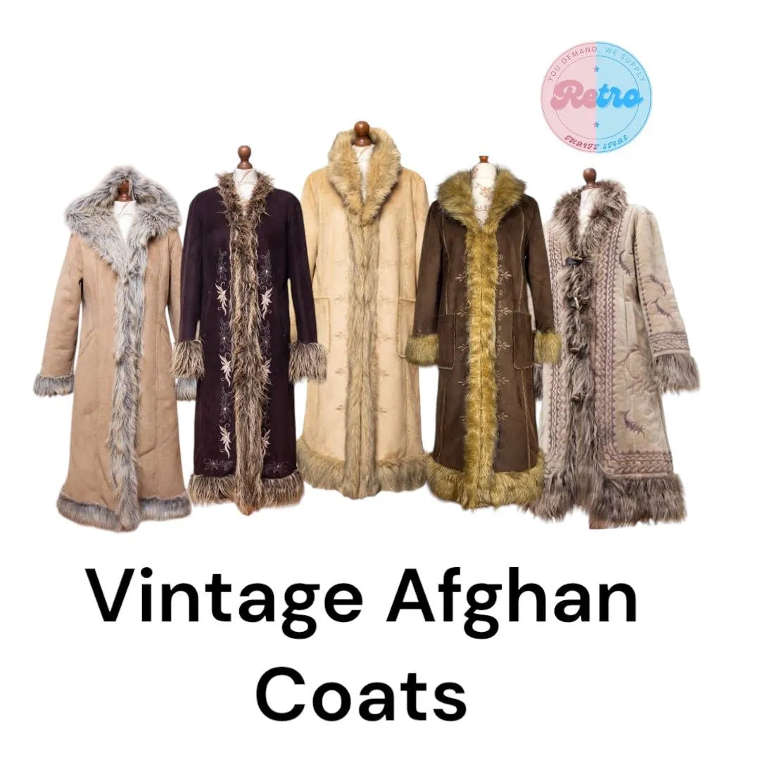 Y2K Vintage Afghan Coats 10 Pieces
