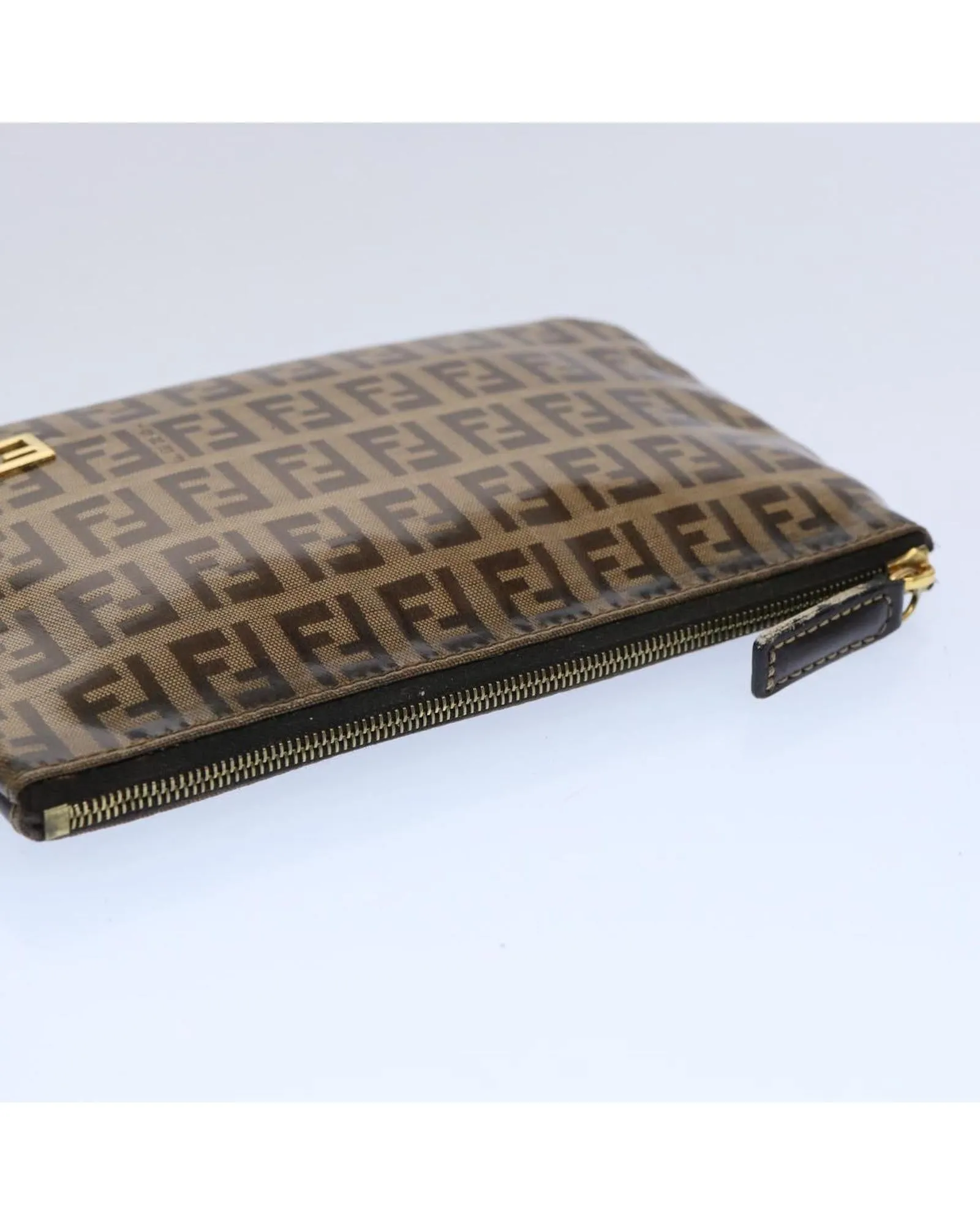 Zucchino Canvas Brown Pouch by Fendi - Authenticated (bs10758)