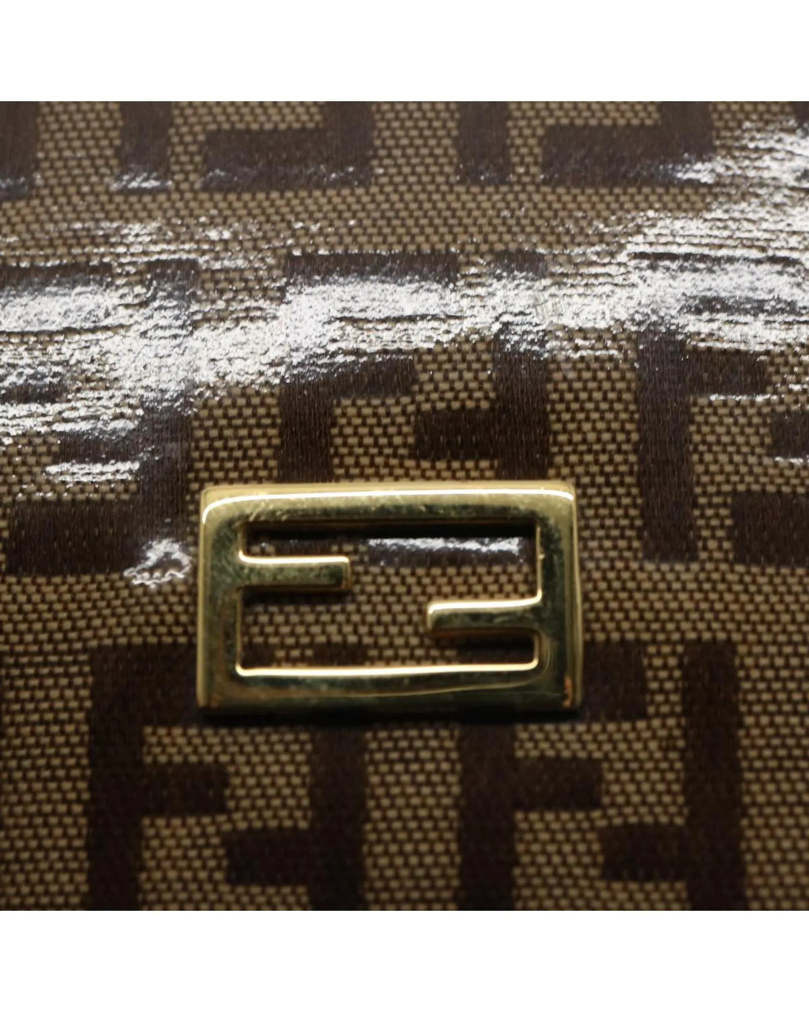 Zucchino Canvas Brown Pouch by Fendi - Authenticated (bs10758)